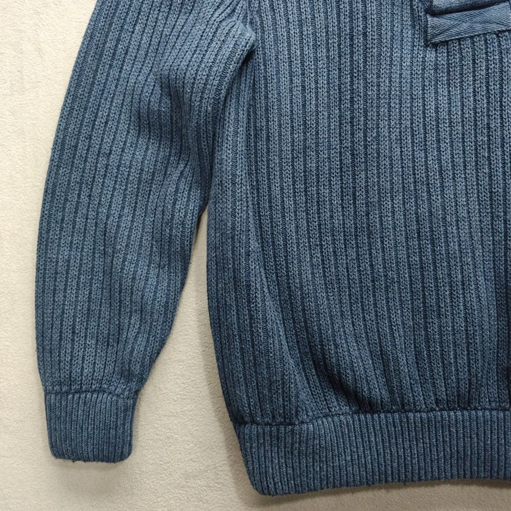 Duluth Trading Shawl Collar Sweater Mens M Ribbed Cotton Wool Blend Fisherman